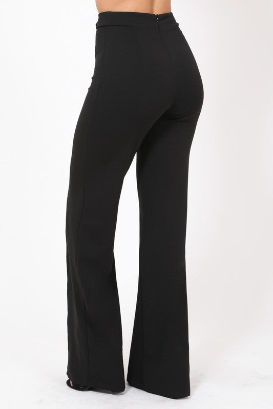 Gina CG Buckle and Button Detail High Waist Pants - MY SEXY STYLES