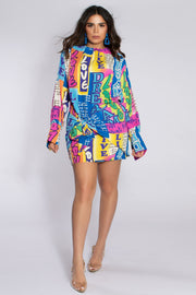 Dream Love Print Mini Dress - MY SEXY STYLES