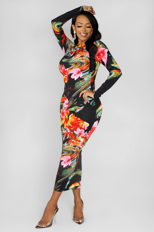 Flora Bodycon Midi Dress - MY SEXY STYLES