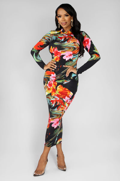 Flora Bodycon Midi Dress - MY SEXY STYLES