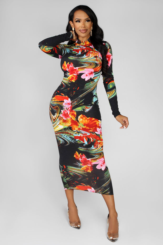 Flora Bodycon Midi Dress - MY SEXY STYLES