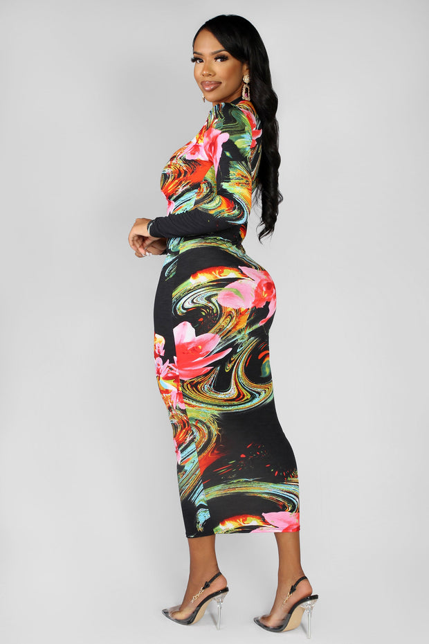 Flora Bodycon Midi Dress - MY SEXY STYLES