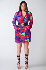 Genesis Multicolor Oversized Blazer Dress - MY SEXY STYLES