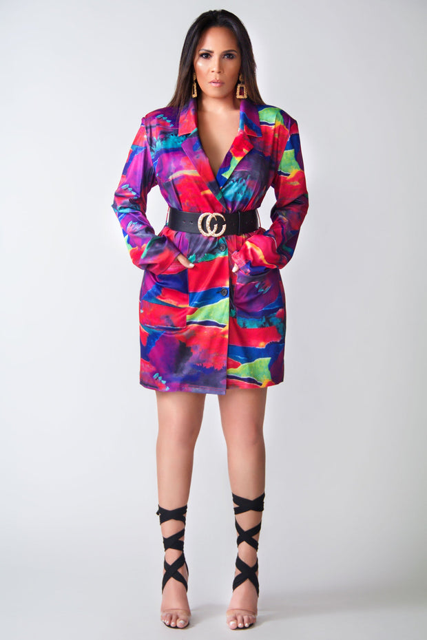 Genesis Multicolor Oversized Blazer Dress - MY SEXY STYLES