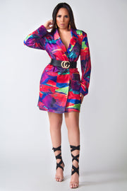 Genesis Multicolor Oversized Blazer Dress - MY SEXY STYLES