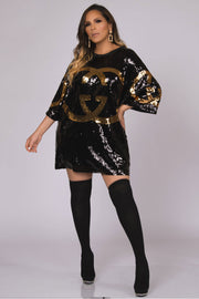 Giuliana Relaxed Sequin Mini Dress - MY SEXY STYLES