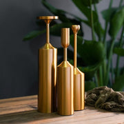 Golden Elegance: Candle Holder Set