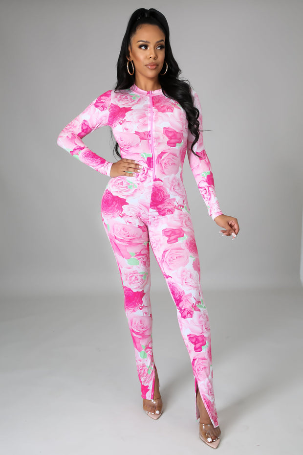 Alina Floral Print Bodycon Jumpsuit - MY SEXY STYLES