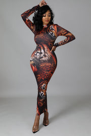 Vanessa Tiger Print Bodycon Dress - MY SEXY STYLES