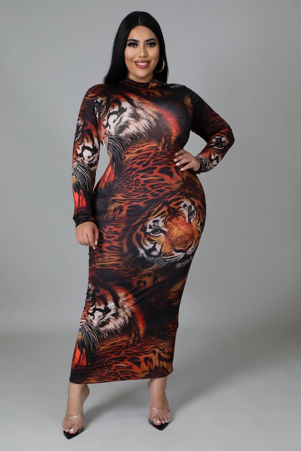 Vanessa Tiger Print Bodycon Dress - MY SEXY STYLES