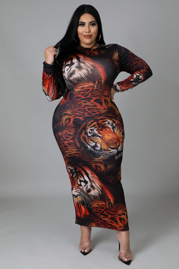 Vanessa Tiger Print Bodycon Dress - MY SEXY STYLES