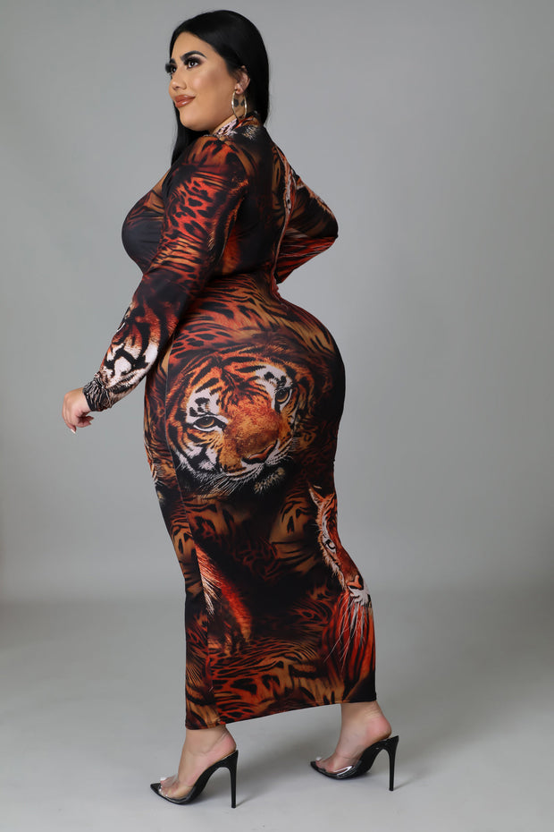 Vanessa Tiger Print Bodycon Dress - MY SEXY STYLES