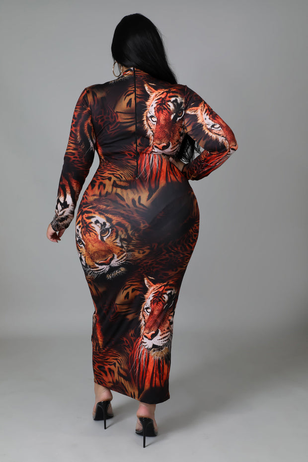 Vanessa Tiger Print Bodycon Dress - MY SEXY STYLES