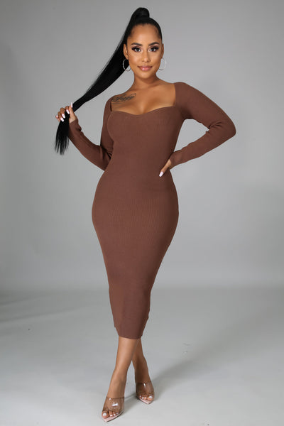 Date Night Ribbed Body-Con Midi Dress - MY SEXY STYLES