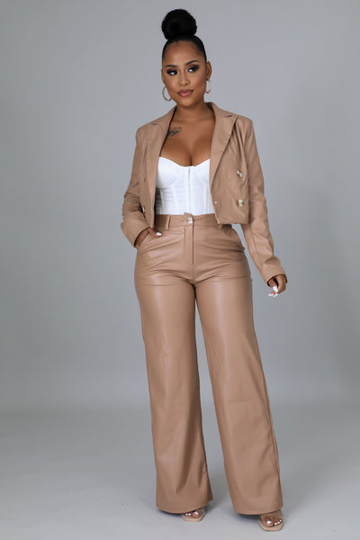 Braynlee Pants Faux Leather Set - MY SEXY STYLES