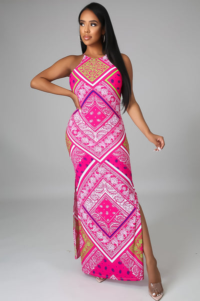 Alexandria Geometric Print Maxi Dress - MY SEXY STYLES