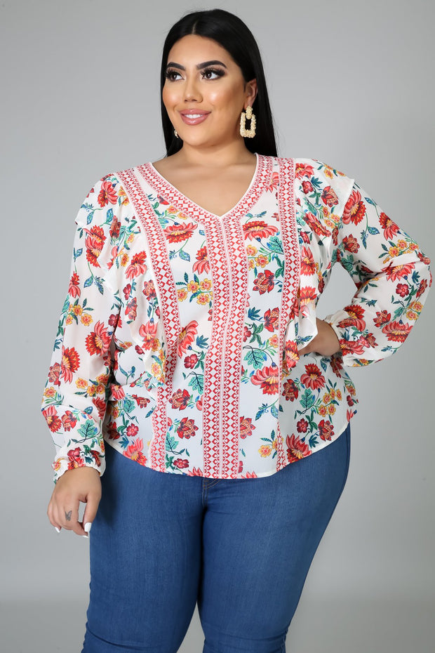 Clara Floral Long Sleeves Blouse - MY SEXY STYLES