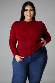 Melissa Pearl Detail Long Sleeve Blouse - MY SEXY STYLES