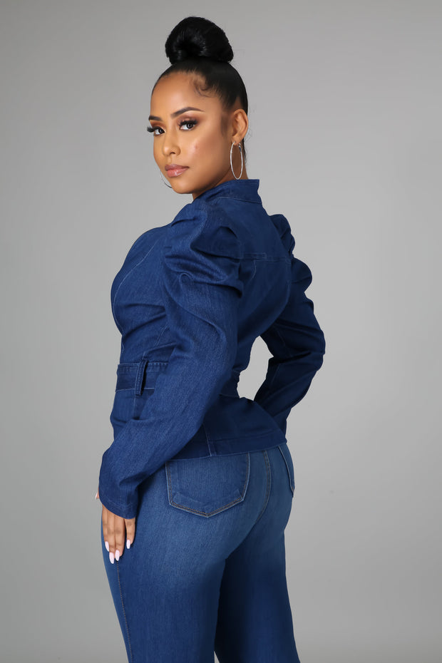 Liliana Long Sleeves Denim Top - MY SEXY STYLES