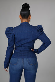 Liliana Long Sleeves Denim Top - MY SEXY STYLES