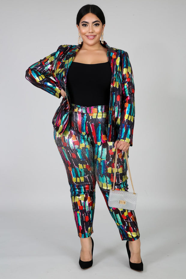 Angelica Multicolor Metallic Two Piece Set - MY SEXY STYLES