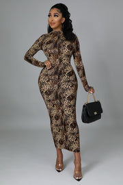 Ari Animal Print Midi Dress - MY SEXY STYLES