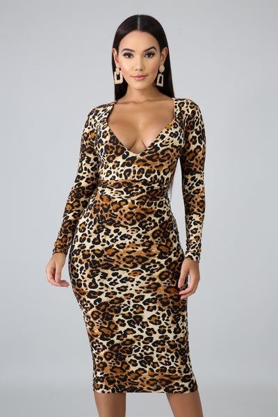 Mariah Sexy Animal Print Luxe Body-Con Dress - MY SEXY STYLES