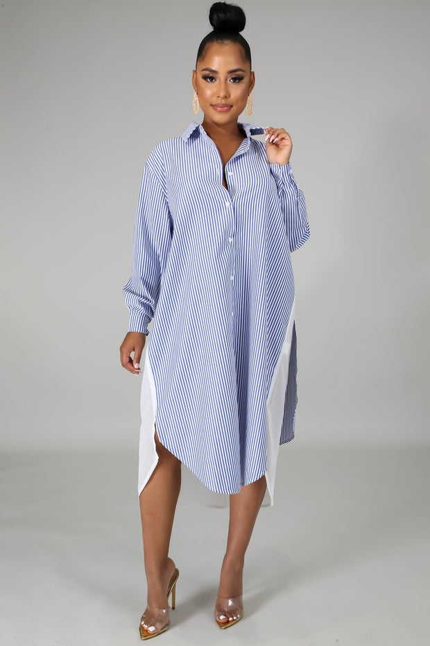 Lexi Stripes Tunic Shirt Dress - MY SEXY STYLES