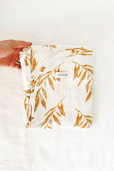 Baby Swaddle Blanket - Cotton Bubble - Olive Leaf Ochre