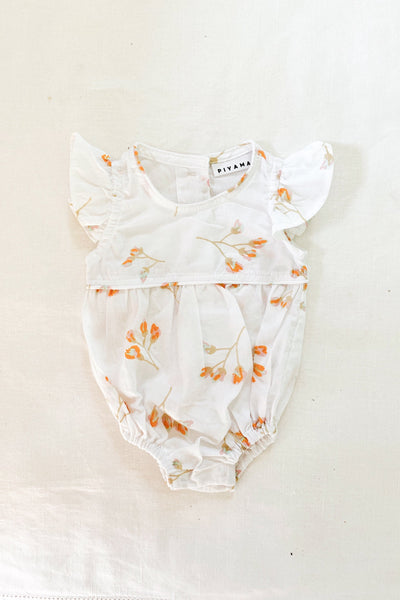 Baby Girls Romper - Washed Cotton - Bluebell Autumn