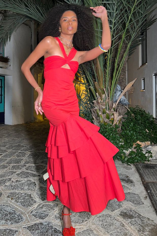 Red Eleni Maxi Dress
