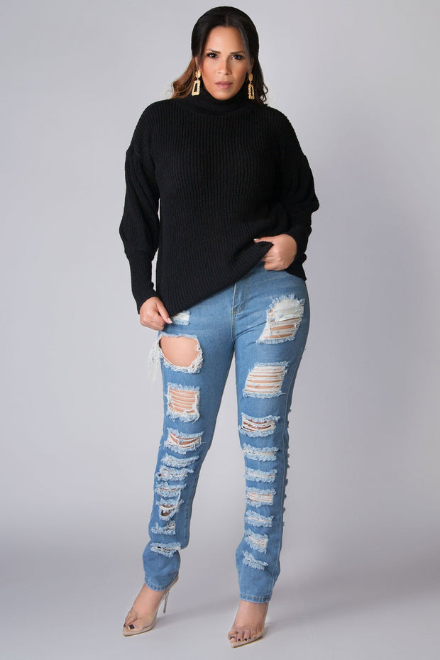 Jimena Puff Long Sleeves Chic Turtle Neck Sweater - MY SEXY STYLES