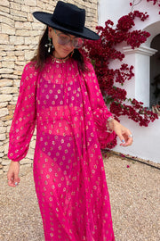 Pink Jacquard Dress