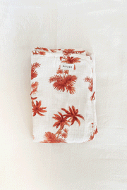 Baby Swaddle Blanket - Cotton Bubble - Vintage Palm Sunset