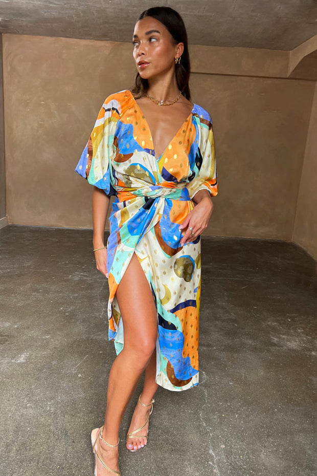 Blue Gigi Sadie Wrap Dress