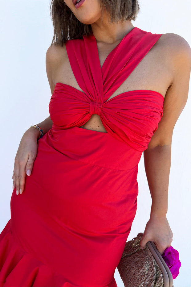 Red Eleni Maxi Dress