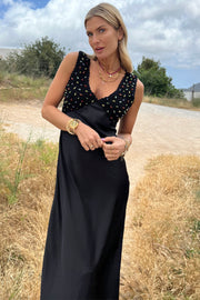 Black Beaded Allegra Dress