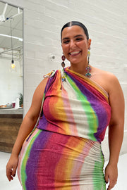 Rainbow Plisse Dress