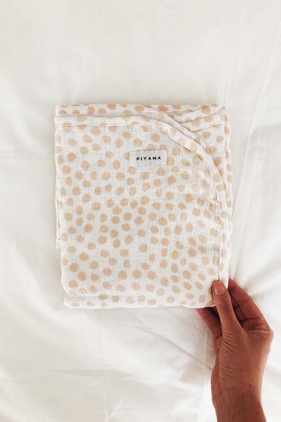 Baby Swaddle Blanket - Cotton Bubble - Dot Sand Dune