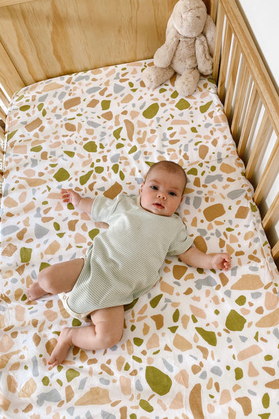 Fitted Baby Cot Sheet - Terrazzo