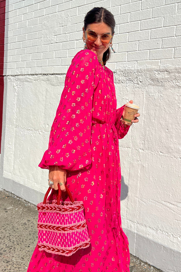 Pink Jacquard Dress