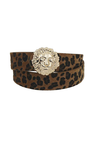 Pants Fur Leopard Belt With Lion Head - MY SEXY STYLES