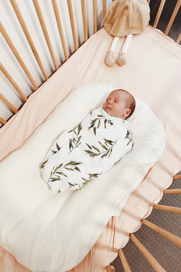 Baby Swaddle Blanket - Cotton Bubble - Olive Leaf