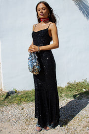 Black Sequin Mya Dress