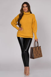 Jimena Puff Long Sleeves Chic Turtle Neck Sweater - MY SEXY STYLES