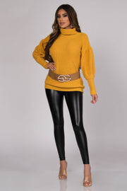 Jimena Puff Long Sleeves Chic Turtle Neck Sweater - MY SEXY STYLES