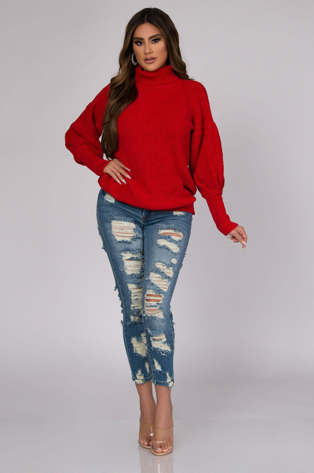 Jimena Puff Long Sleeves Chic Turtle Neck Sweater - MY SEXY STYLES