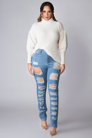 Jimena Puff Long Sleeves Chic Turtle Neck Sweater - MY SEXY STYLES