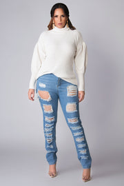 Jimena Puff Long Sleeves Chic Turtle Neck Sweater - MY SEXY STYLES