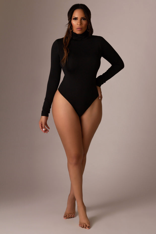 Keira Turtle Neck Top Long Sleeves Bodycon Bodysuit Thong Leotard - MY SEXY STYLES